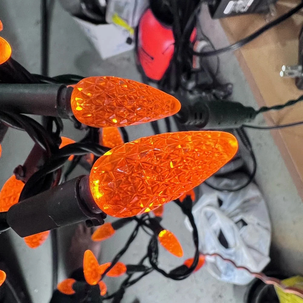 New out of Box Strawberry Style Orange String Lights ANY USE Lights NEW GUC